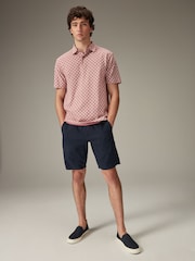 Pink/White Textured Print Polo Shirt - Image 2 of 4