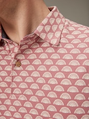 Pink/White Textured Print Polo Shirt - Image 3 of 4