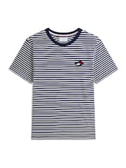 Tommy Hilfiger Blue Wavy Flag Patch Stripe T-Shirt - Image 5 of 5