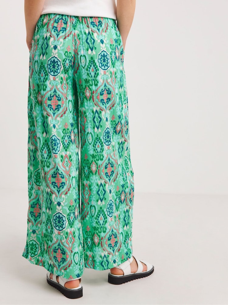 JD Williams Green Crinkle Palazzo Trousers - Image 2 of 4