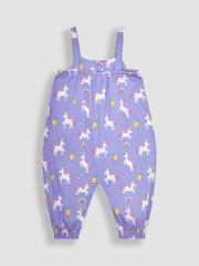JoJo Maman Bébé Lilac Purple Unicorn Print Jumpsuit - Image 2 of 4