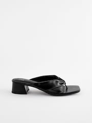 Black Forever Comfort® Toe Post Block Heel Mules - Image 2 of 6
