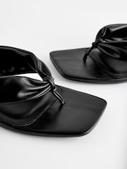 Black Forever Comfort® Toe Post Block Heel Mules - Image 3 of 6