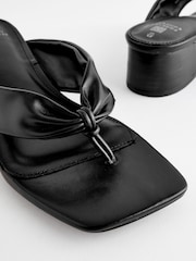 Black Forever Comfort® Toe Post Block Heel Mules - Image 4 of 6