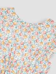 JoJo Maman Bébé Pink Apple & Peach Floral Playsuit - Image 3 of 3