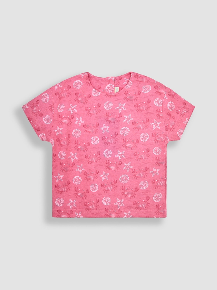 JoJo Maman Bébé Coral 2-Piece Crab T-Shirt & Shorts Set - Image 2 of 4