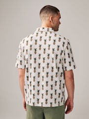 Ecru Pineapple Textured Print Polo Shirt - Image 4 of 7
