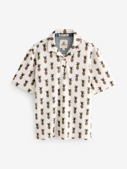 Ecru Pineapple Textured Print Polo Shirt - Image 5 of 7
