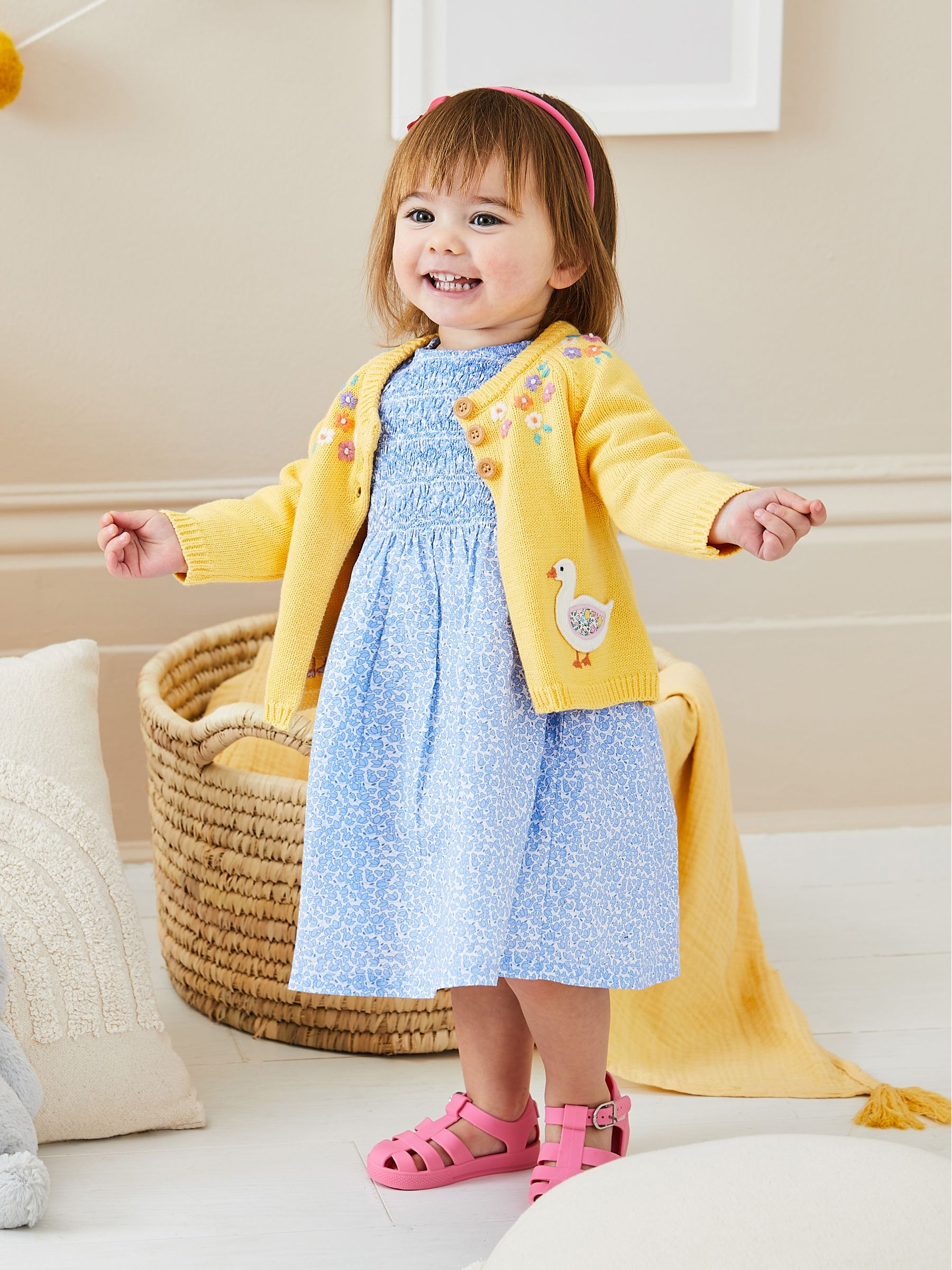 JoJo Maman Bébé Yellow Duck Novelty Pocket Cardigan - Image 1 of 5