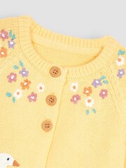 JoJo Maman Bébé Yellow Duck Novelty Pocket Cardigan - Image 4 of 5