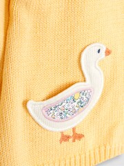 JoJo Maman Bébé Yellow Duck Novelty Pocket Cardigan - Image 5 of 5