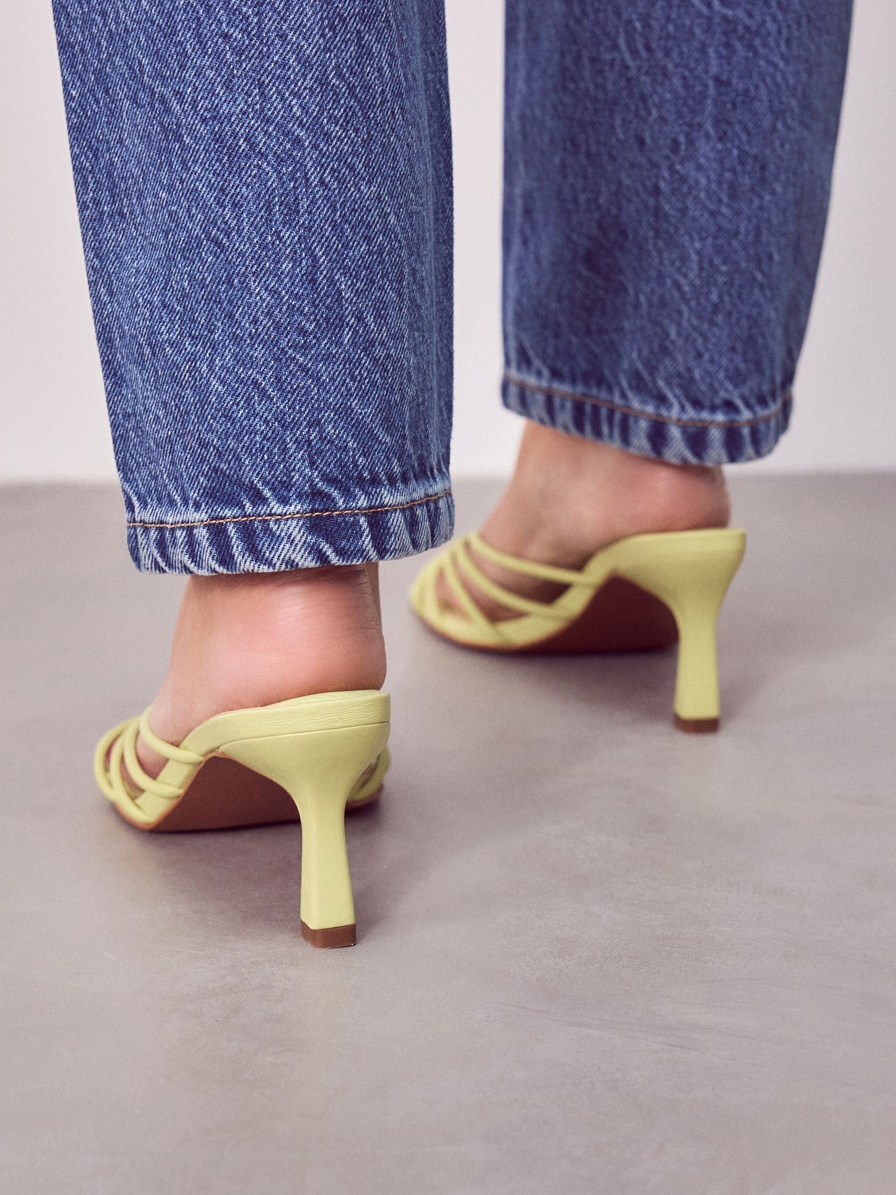 Buy Lime Green Signature Leather Toe Post Mule Heels from Next Luxembourg
