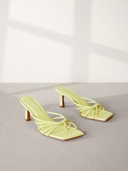 Lime Green Signature Leather Toe Post Mule Heels - Image 4 of 9