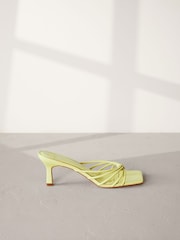 Lime Green Signature Leather Toe Post Mule Heels - Image 5 of 9