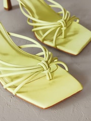 Lime Green Signature Leather Toe Post Mule Heels - Image 6 of 9