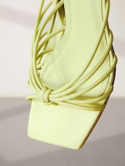 Lime Green Signature Leather Toe Post Mule Heels - Image 8 of 9