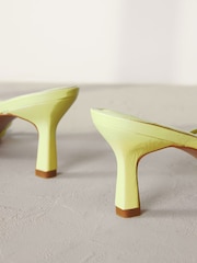 Lime Green Signature Leather Toe Post Mule Heels - Image 9 of 9