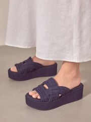 Denim Forever Comfort® Western Mules Wedges - Image 3 of 9