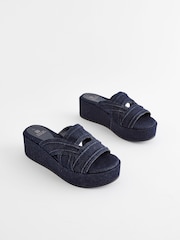 Denim Forever Comfort® Western Mules Wedges - Image 4 of 9