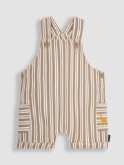 JoJo Maman Bébé Natural Stripe Dungarees & T-Shirt 2-Piece Set - Image 2 of 6