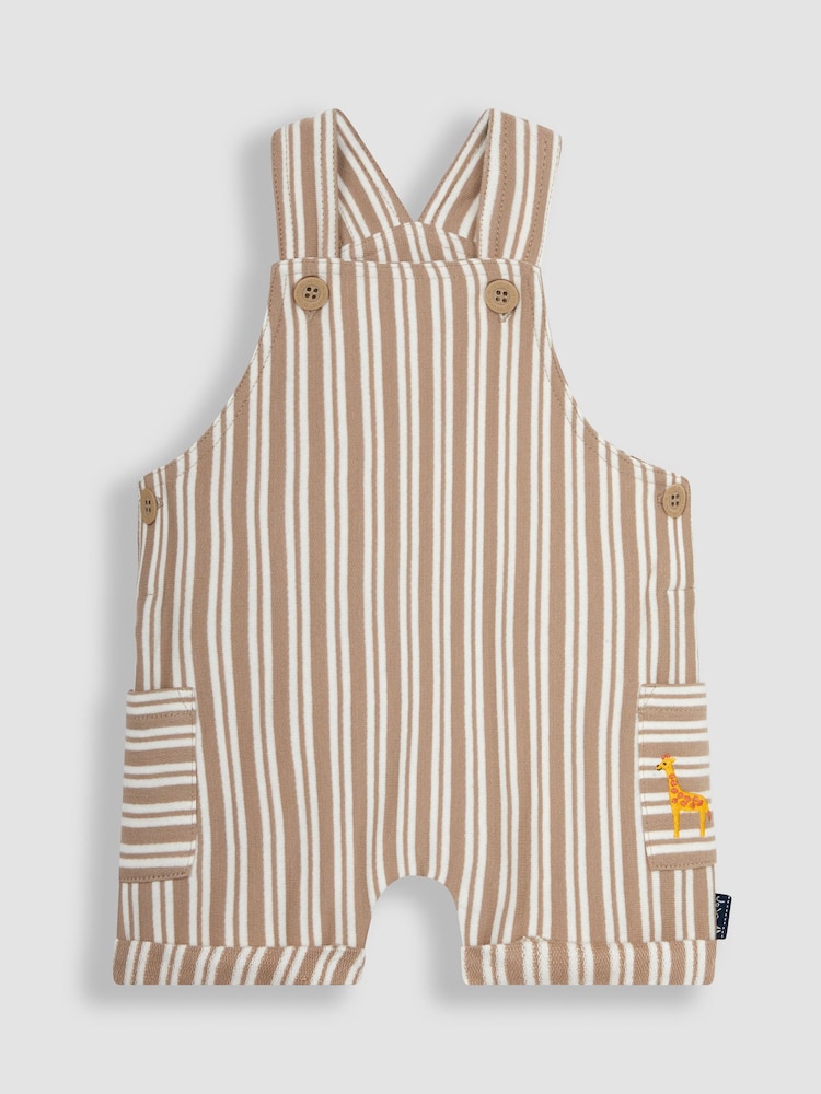 JoJo Maman Bébé Natural Stripe Dungarees & T-Shirt 2-Piece Set - Image 2 of 6