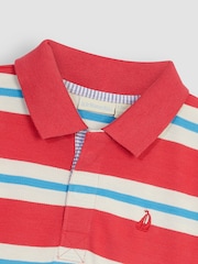 JoJo Maman Bébé Pink Classic Stripe Polo Shirt - Image 2 of 3