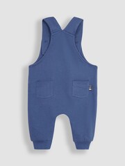 JoJo Maman Bébé Navy Blue Shark Appliqué Trouser Dungarees & T-Shirt Set - Image 4 of 7