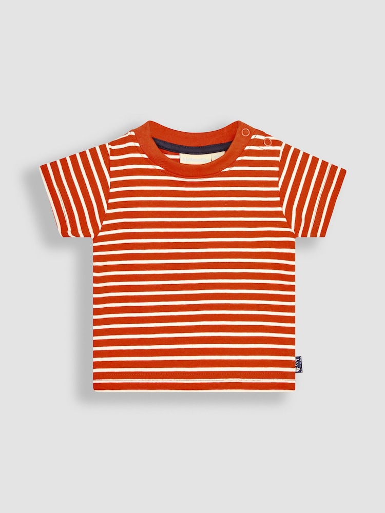 JoJo Maman Bébé Navy 2-Piece Giraffe Dungarees & Stripe T-Shirt Set - Image 2 of 5