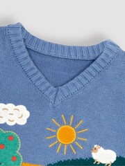 JoJo Maman Bébé Blue Farm Scene Tank Top - Image 4 of 5