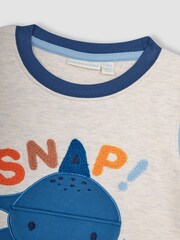 JoJo Maman Bébé Natural Shark Interactive Appliqué T-Shirt - Image 5 of 5