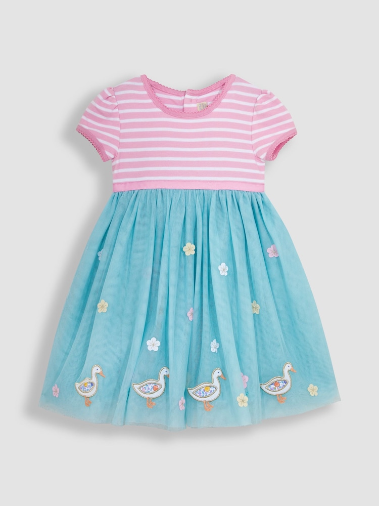 JoJo Maman Bébé Blue Duck Tulle Party Dress - Image 1 of 3