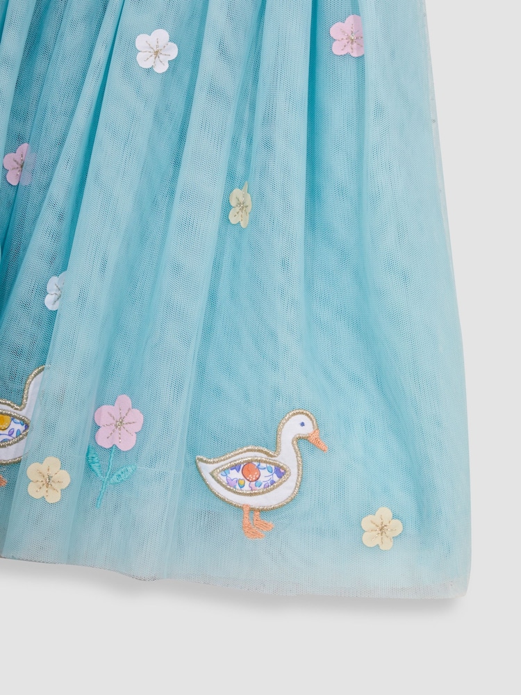 JoJo Maman Bébé Blue Duck Tulle Party Dress - Image 3 of 3