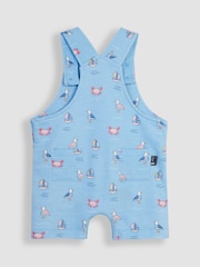 JoJo Maman Bébé Blue Nautical Dungarees & T-Shirt 2-Piece Set - Image 4 of 6