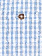 JoJo Maman Bébé Blue Short Sleeve Gingham Shirt - Image 3 of 3