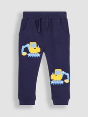 JoJo Maman Bébé Navy Blue Digger Appliqué Pet in Pocket Joggers - Image 5 of 6