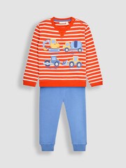 JoJo Maman Bébé Orange Transport Appliqué Jersey Sweatshirt & Leggings Set - Image 2 of 6