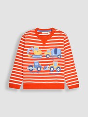 JoJo Maman Bébé Orange Transport Appliqué Jersey Sweatshirt & Leggings Set - Image 3 of 6
