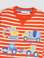JoJo Maman Bébé Orange Transport Appliqué Jersey Sweatshirt & Leggings Set - Image 5 of 6