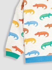 JoJo Maman Bébé Natural Crocodile Crew Neck Jersey Sweatshirt - Image 3 of 3