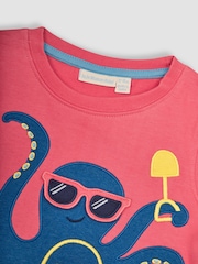 JoJo Maman Bébé Orange Octopus Interactive Appliqué T-Shirt - Image 3 of 3
