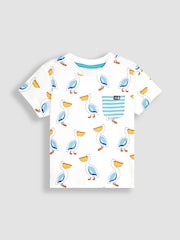 JoJo Maman Bébé White Pelican 2-Pack Pocket T-Shirts - Image 2 of 3