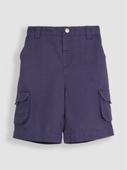 JoJo Maman Bébé Indigo Blue Cargo Shorts - Image 1 of 3