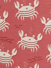 JoJo Maman Bébé Orange Nautical Crabs Contrast Pocket T-Shirt - Image 3 of 6