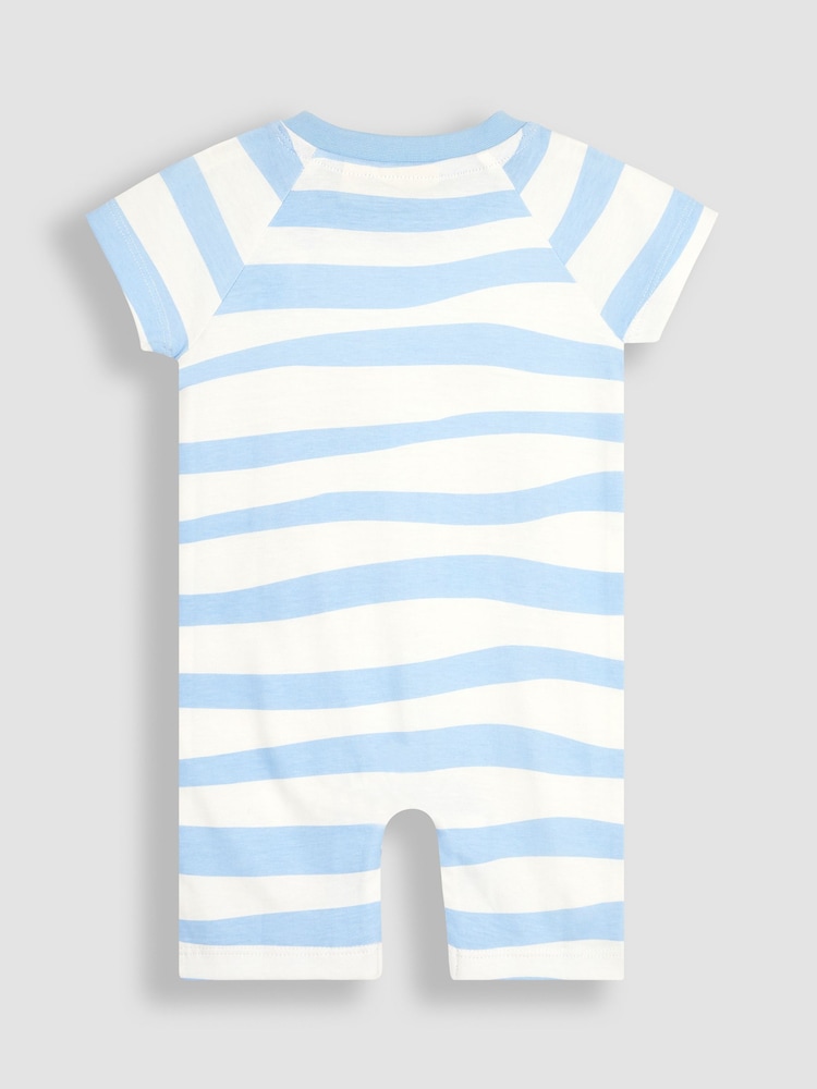 JoJo Maman Bébé Blue Boat Appliqué Romper - Image 2 of 3