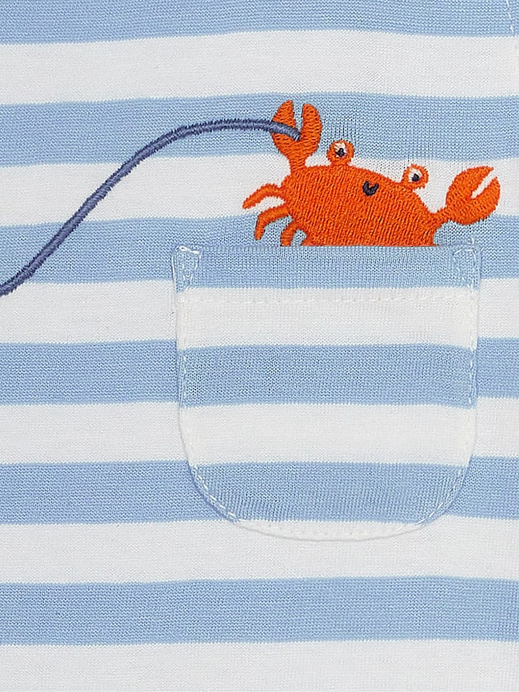 JoJo Maman Bébé Blue Pelican Appliqué Pocket T-Shirt - Image 3 of 3