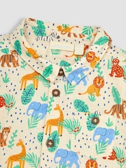 JoJo Maman Bébé Natural Safari Animals Printed Short Sleeve Shirt - Image 2 of 3
