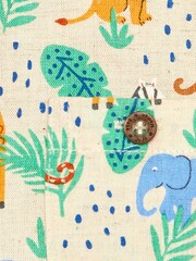 JoJo Maman Bébé Natural Safari Animals Printed Short Sleeve Shirt - Image 3 of 3