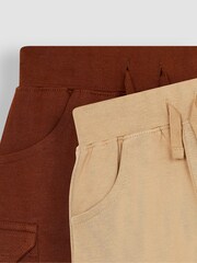 JoJo Maman Bébé Brown 2-Pack Jersey Cargo Shorts - Image 4 of 4