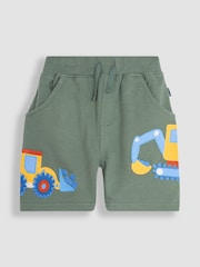 JoJo Maman Bébé Khaki Green Digger Appliqué Pet in Pocket Shorts - Image 4 of 6