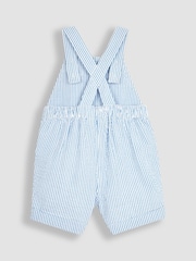 JoJo Maman Bébé Blue Tractor Pocket Seersucker Stripe Dungarees - Image 2 of 5